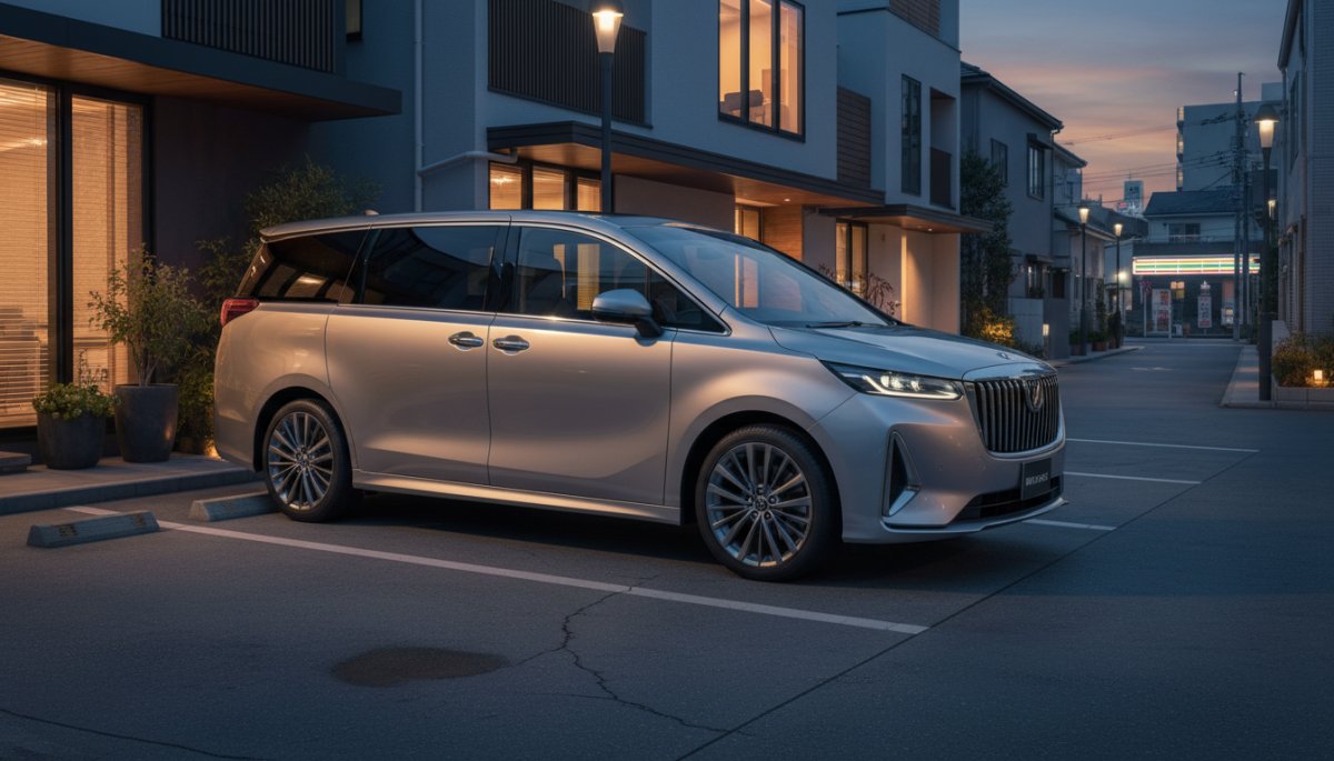 駐車場に停められたアルファード