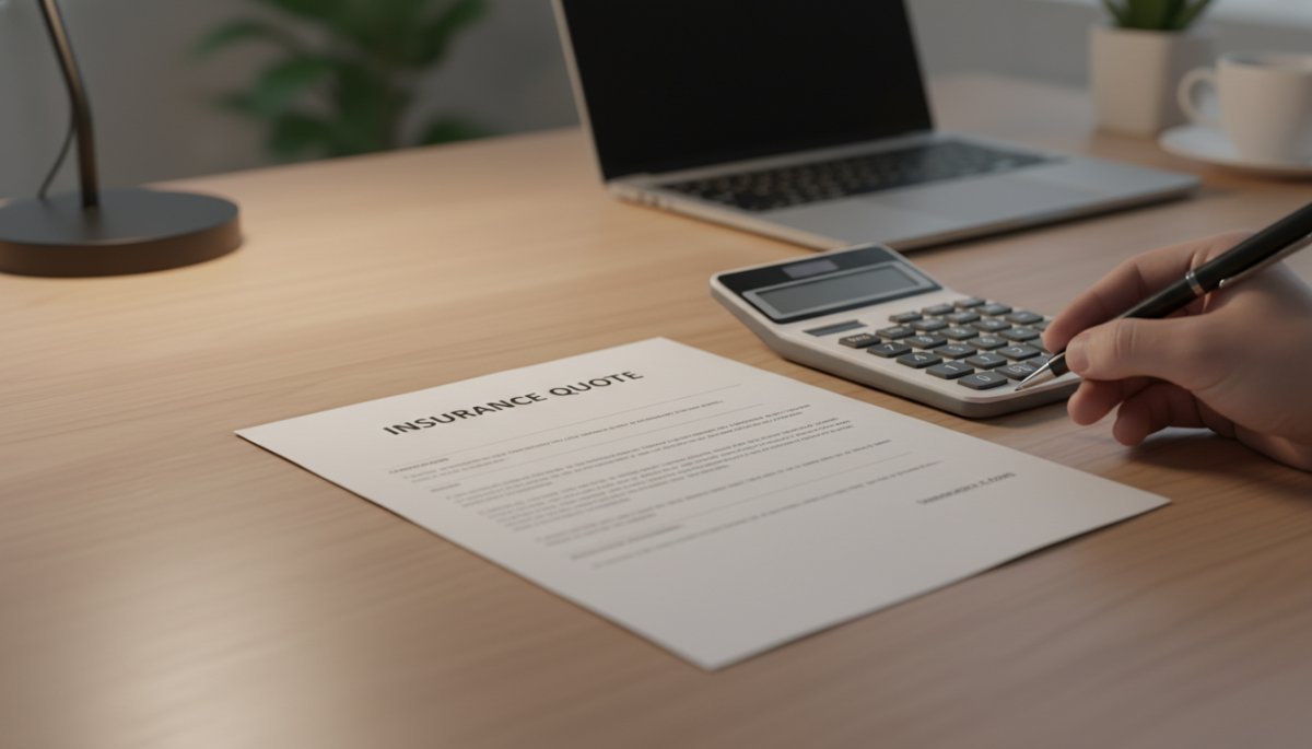 自動車保険の見積書と電卓