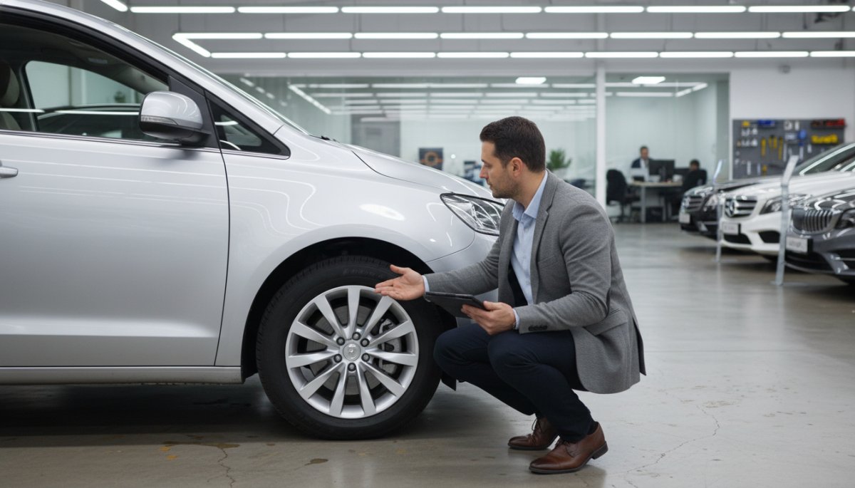 車の査定を受けるシーン