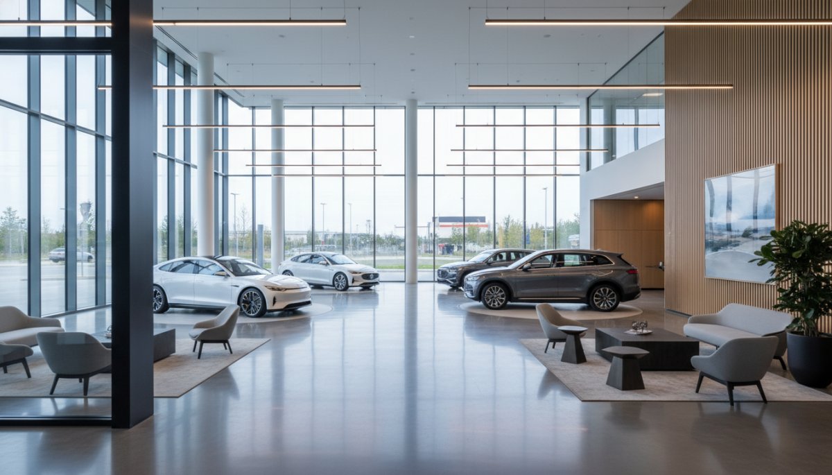 日産ディーラーでの商談風景