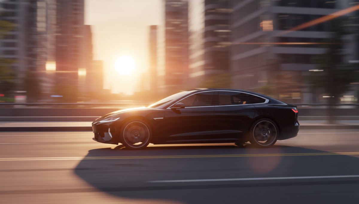 穏やかな運転で安全に走行する車の様子