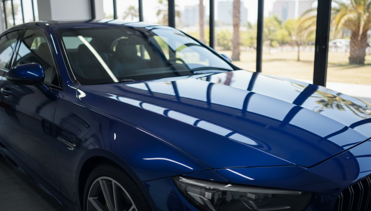 コーティング施工後の車の美しい輝き