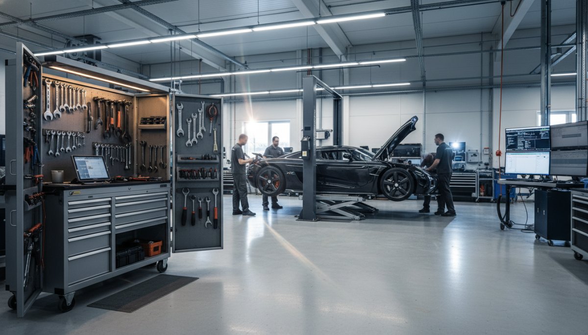 高級車の修理工場