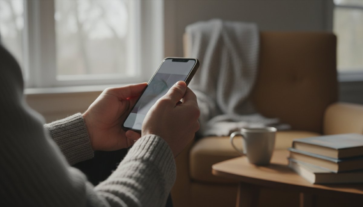 スマートフォンで手続きをするイメージ