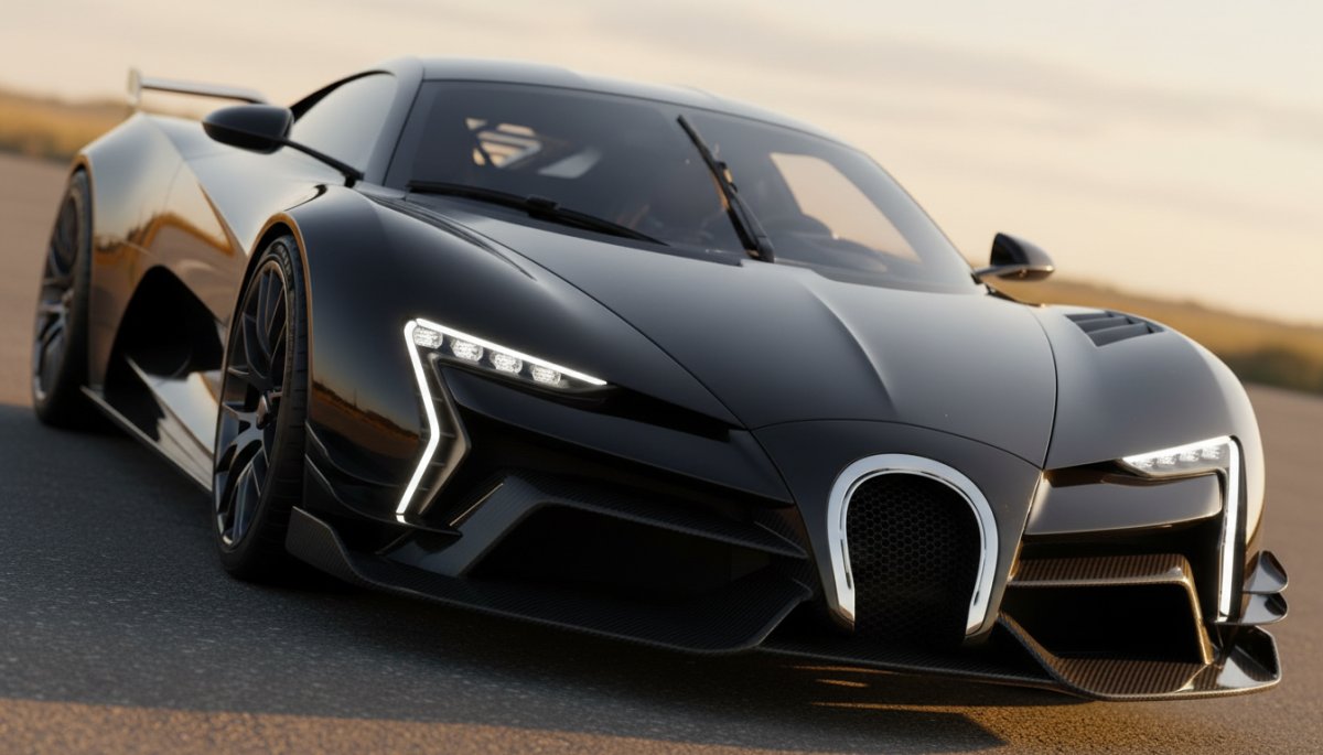 ブガッティ シロン スーパースポーツ フロントビュー 馬蹄形グリル