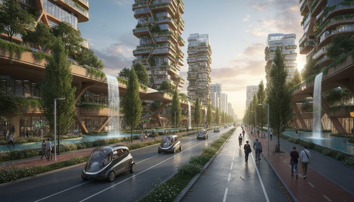 環境に優しい小型電気自動車のイメージ