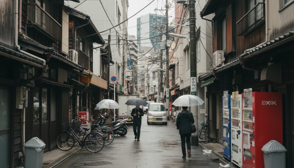 日本の街並みと小型車両