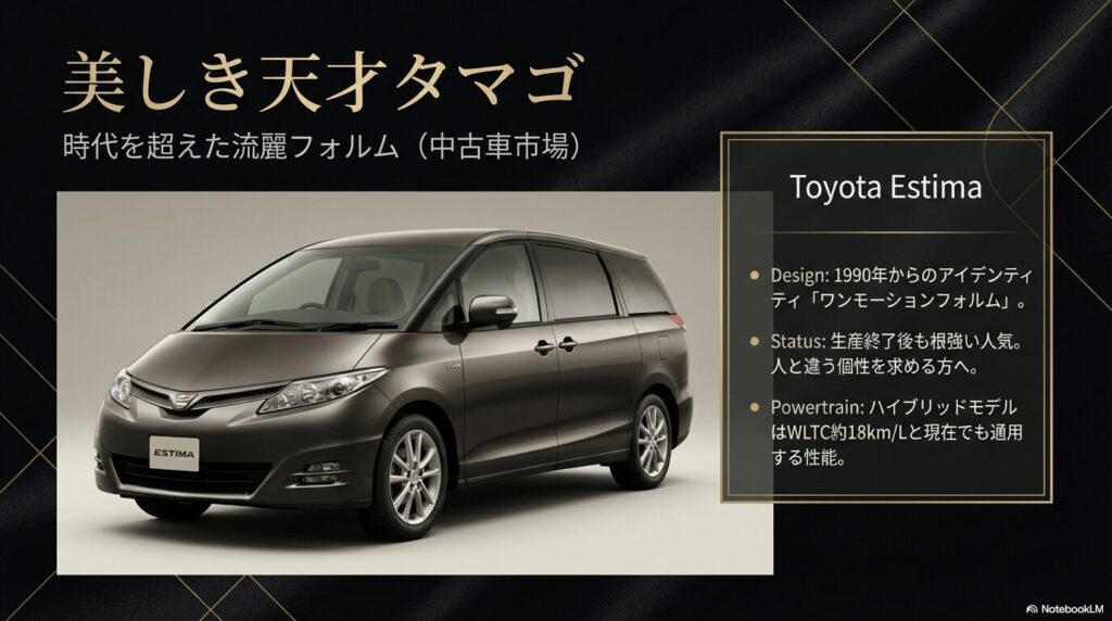 トヨタ エスティマ:時代を超えた曲線美の高級ミニバン