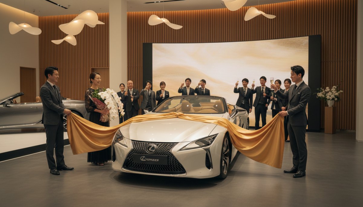 レクサス納車式の記念撮影シーン