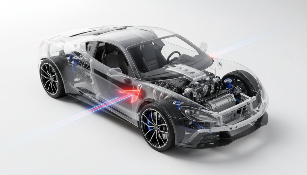 ポルシェ ケイマンのミッドシップレイアウト構造