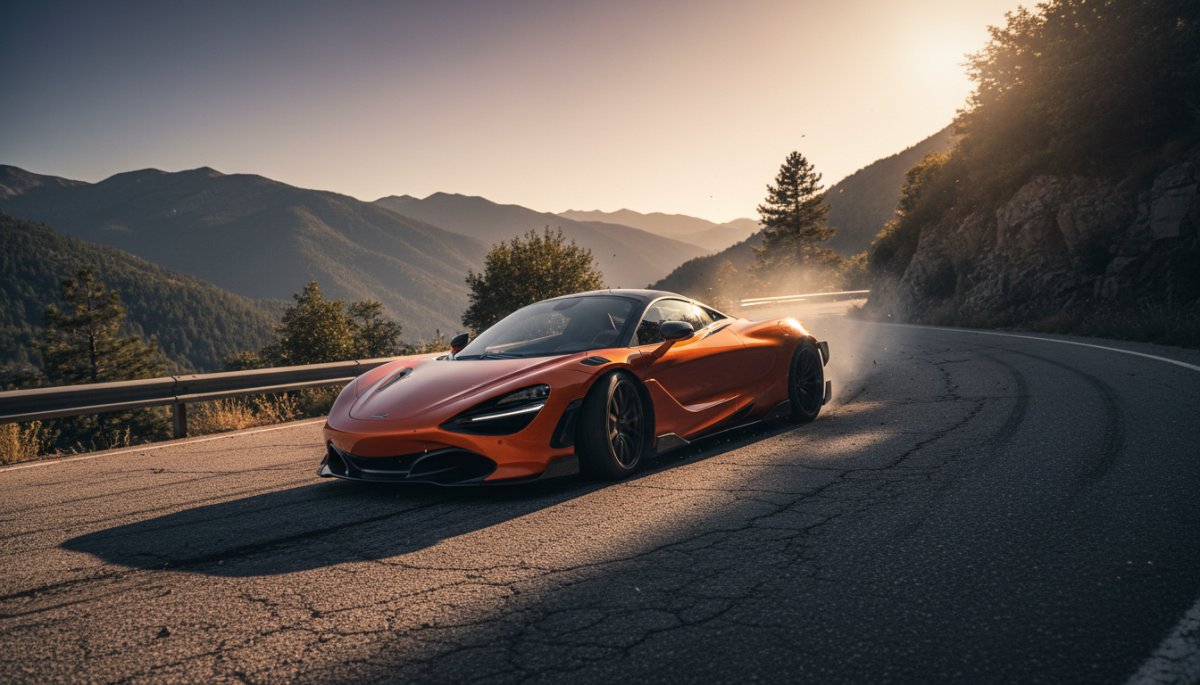 ポルシェ ケイマンのコーナリング走行イメージ