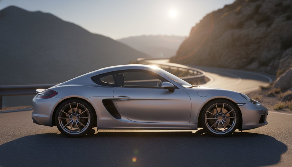 ポルシェ ケイマンのエクステリア、ミッドシップスポーツカーの美しいシルエット