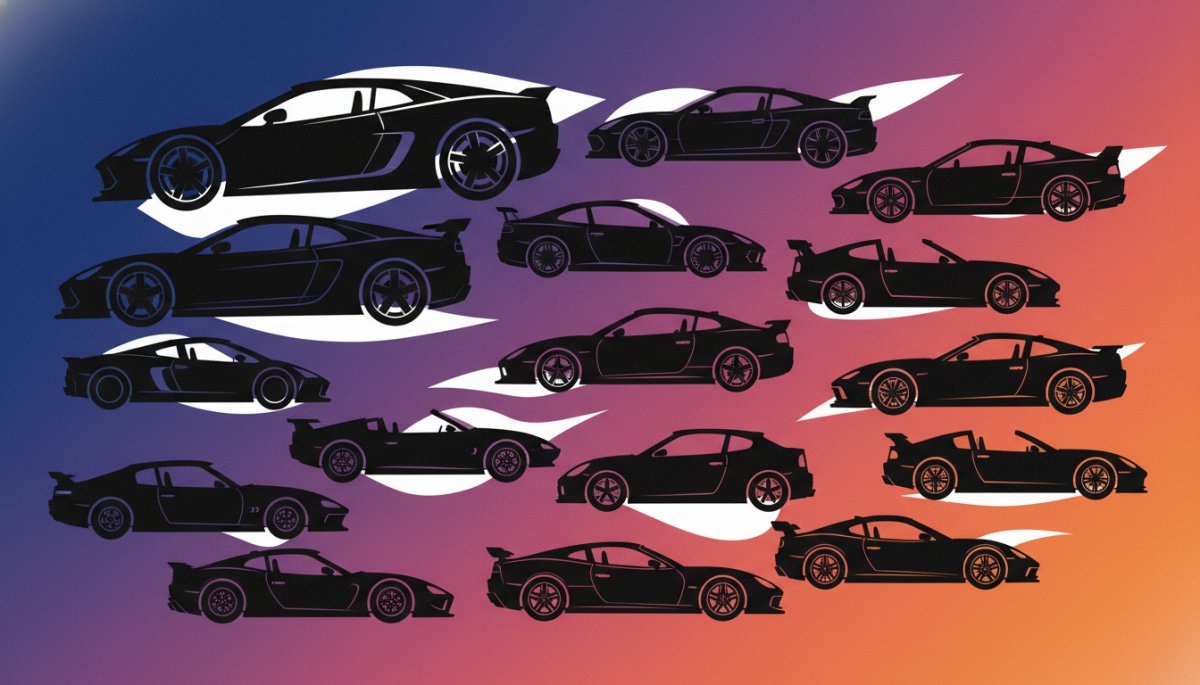 スポーツカーの比較イメージ、異なるモデルの特徴