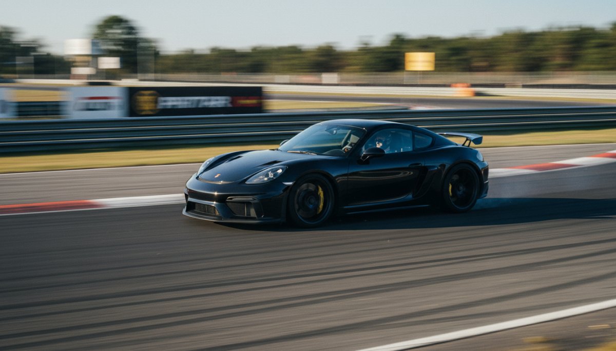 ポルシェ ケイマン コーナリング 走行シーン