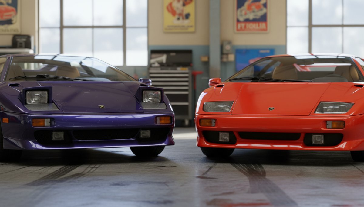 ランボルギーニ ディアブロ 前期型後期型ヘッドライト比較