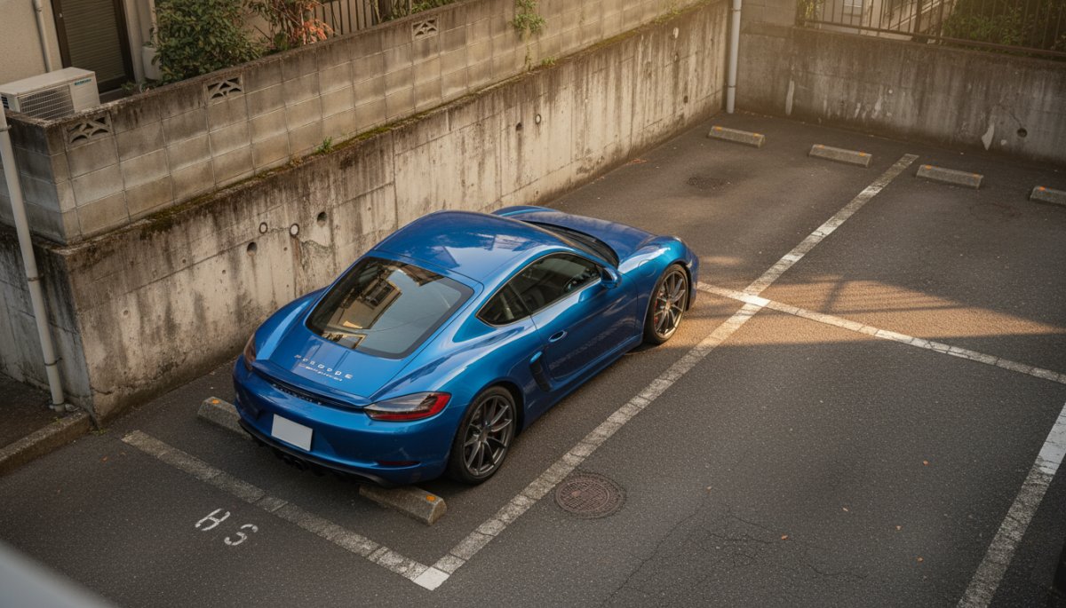 ポルシェ ケイマン 駐車 コンパクト