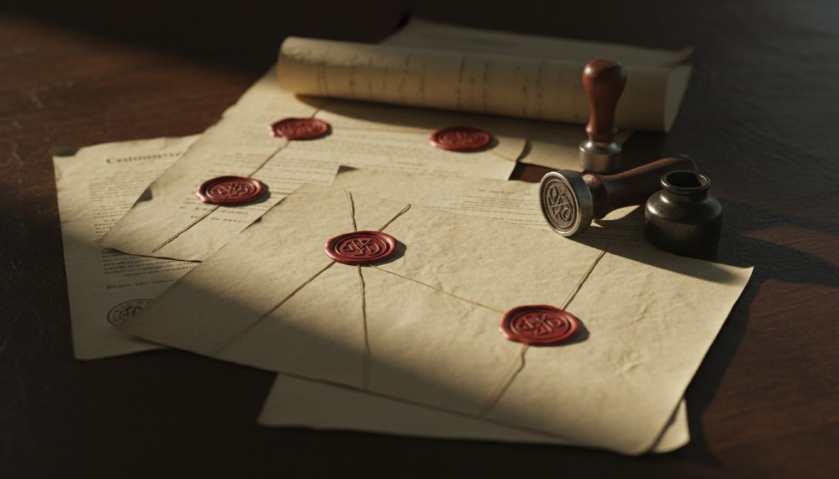 法的書類と印鑑のイメージ