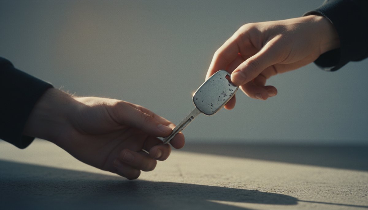 車の鍵を返却するイメージ