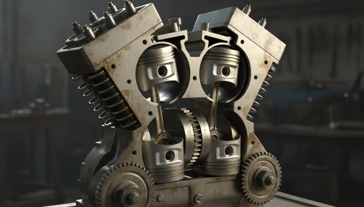 ポルシェ ケイマン 水平対向エンジン 内部構造