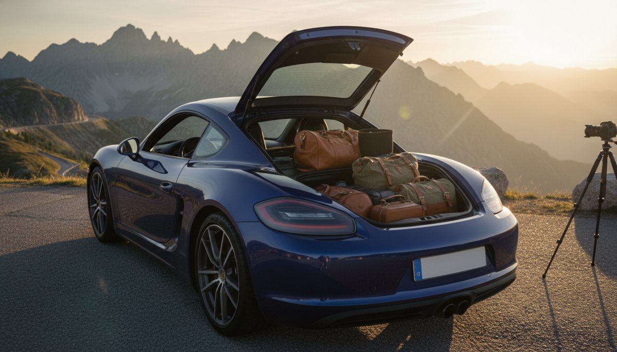 ポルシェ ケイマン 旅行 荷物 積載
