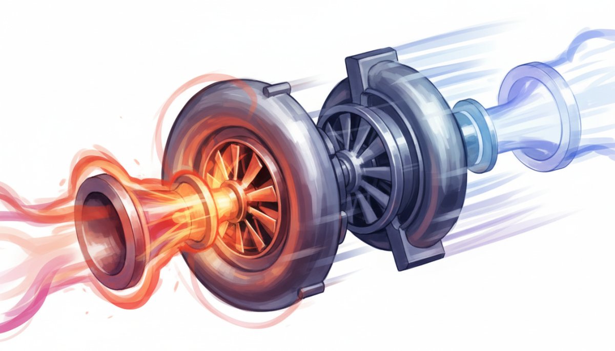 ポルシェケイマンのターボチャージャーシステム動作イメージ