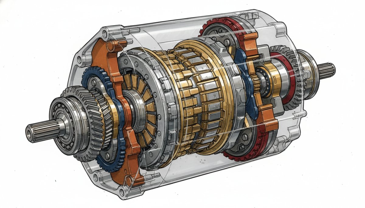 ポルシェPDKトランスミッションのギアチェンジ機構