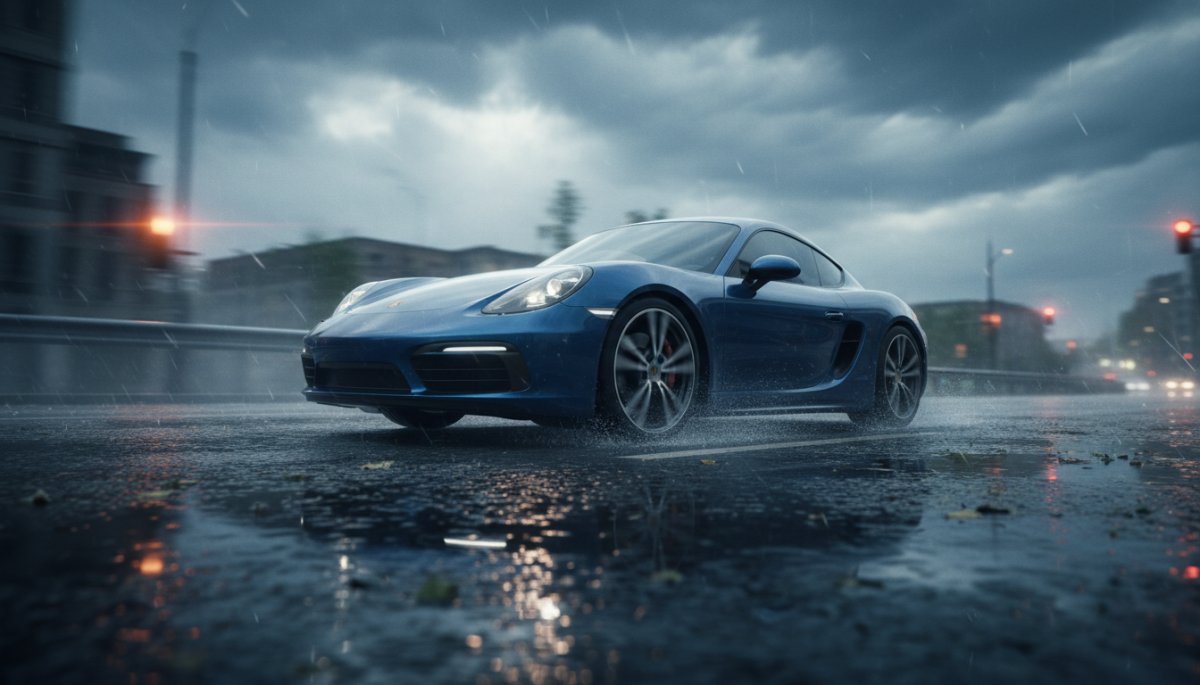 ポルシェ ケイマン雨天運転のコツ！安全に走るためのポイント