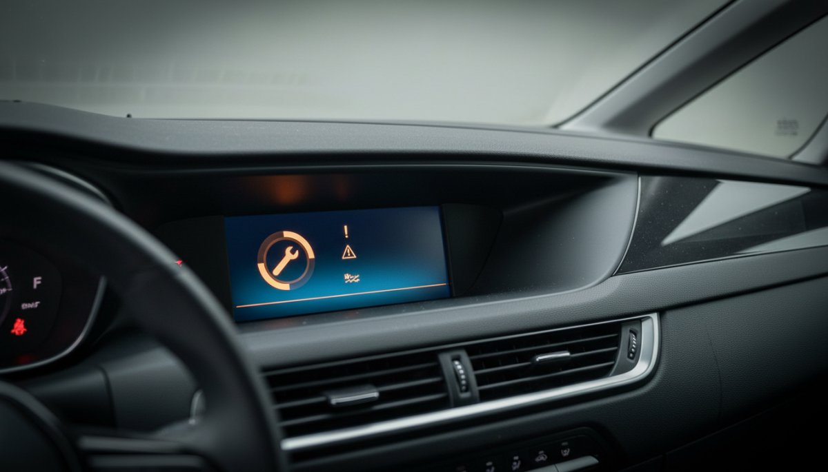 ベルランゴのダッシュボード警告灯表示画面