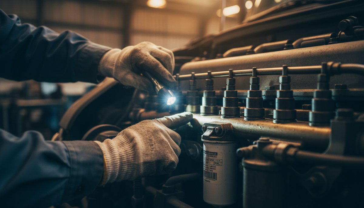 ディーゼルエンジンの燃料系統点検