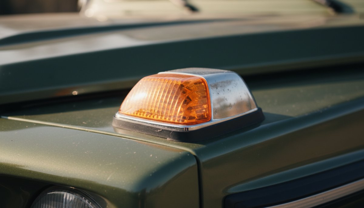 ベンツGクラスのフェンダーウィンカーの詳細を捉えた実写風写真