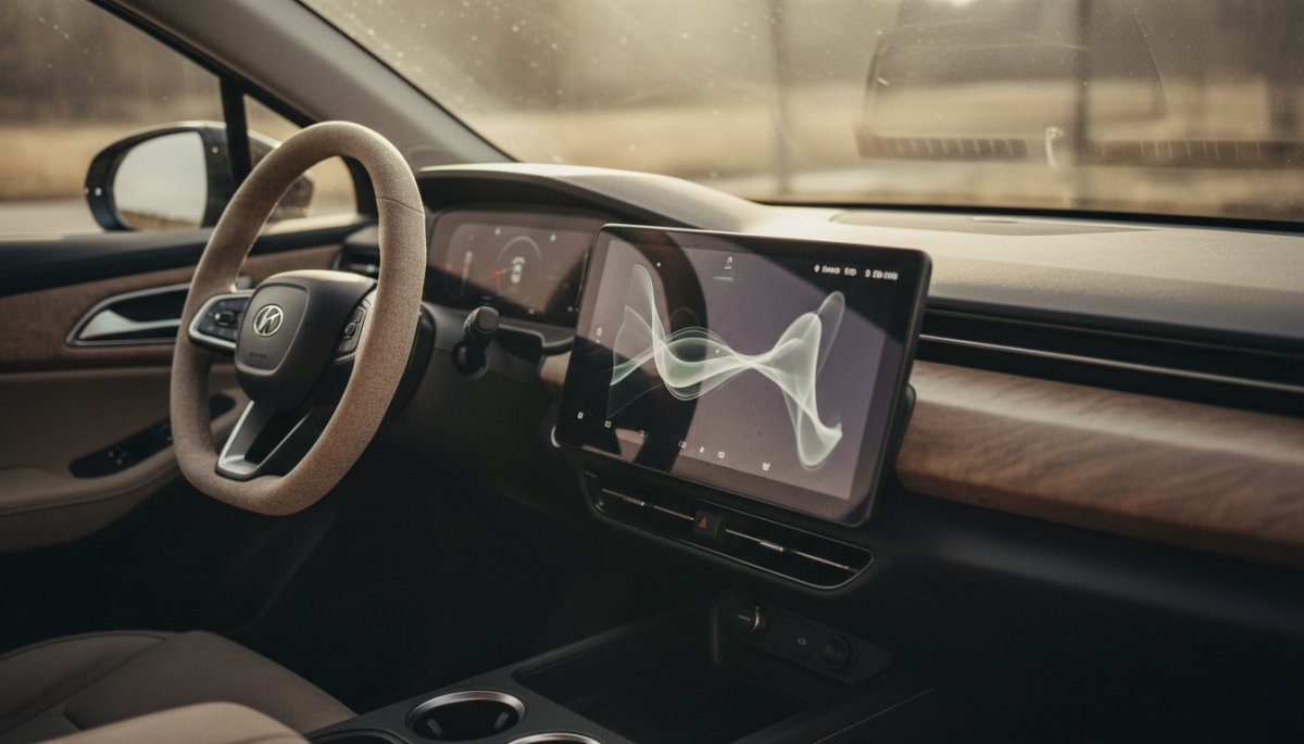 テスラ電気自動車のダッシュボードに表示される電費情報