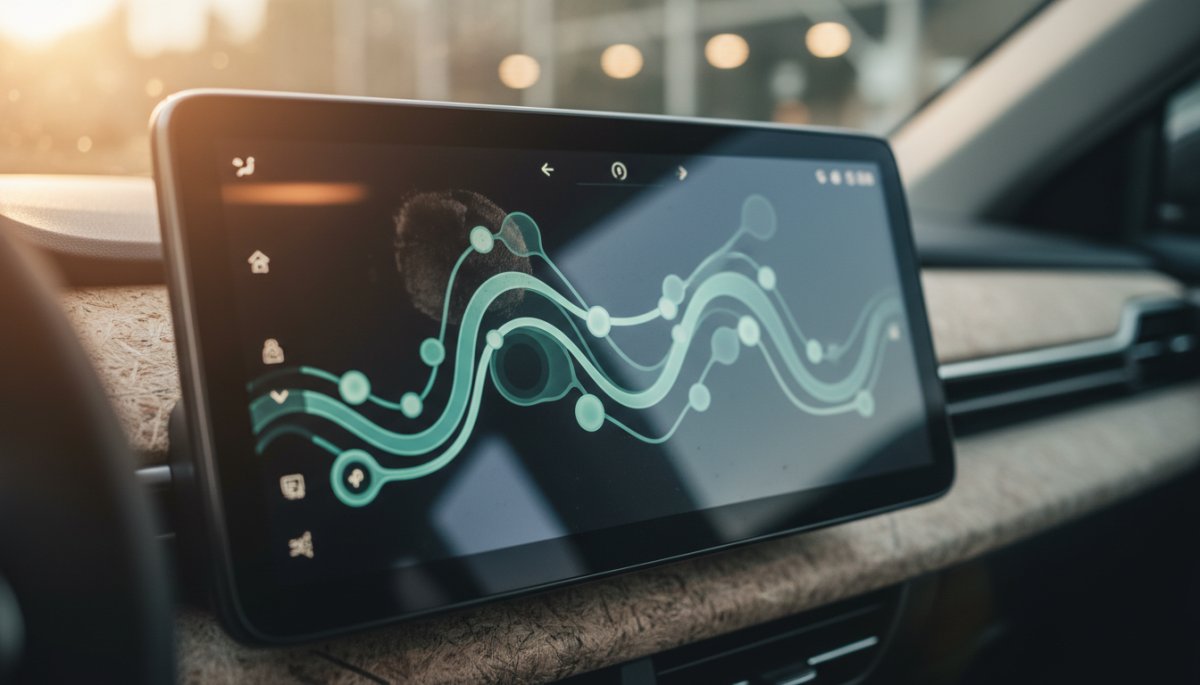 電気自動車のエコモード表示画面