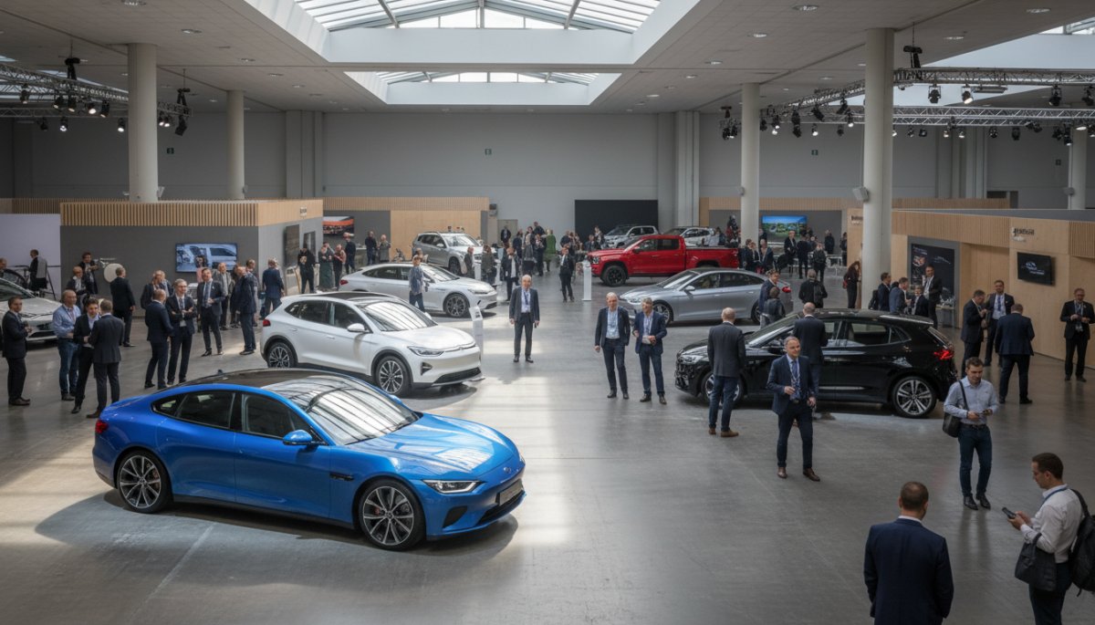 輸入車EV展示会場の様子