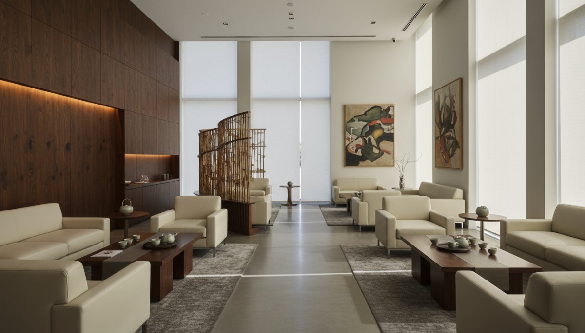 レクサスディーラーの洗練された待合スペース