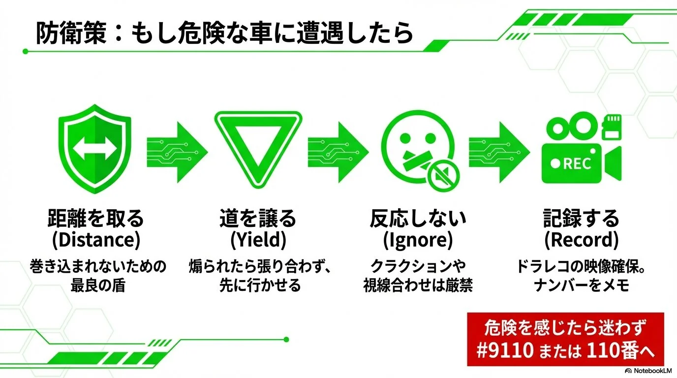 危険運転車に遭遇した時の対処法
