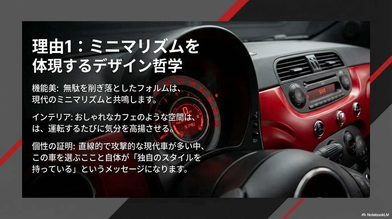 唯一無二のアイコニックなデザイン　フィアット500は女性だけの車じゃない！男性にも選ばれる6つの理由