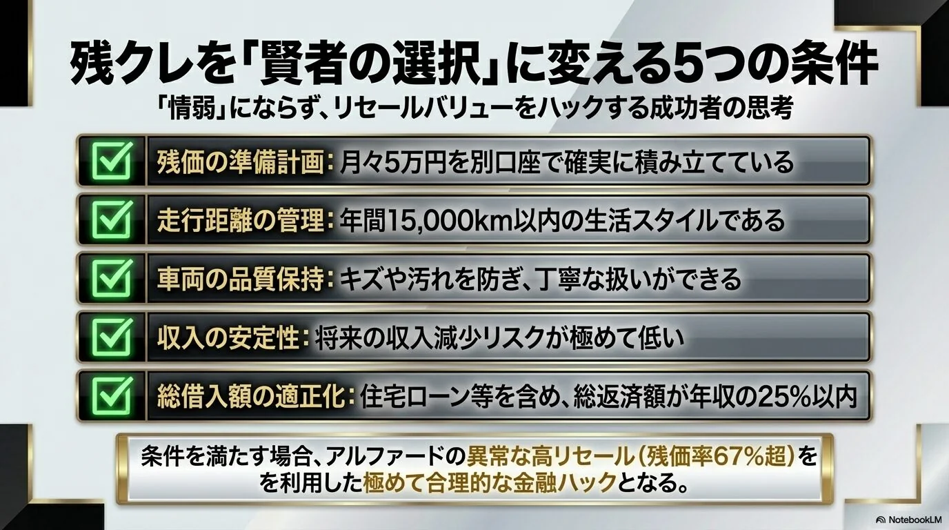 賢い残クレ活用法｜落とし穴を避けるための5条件