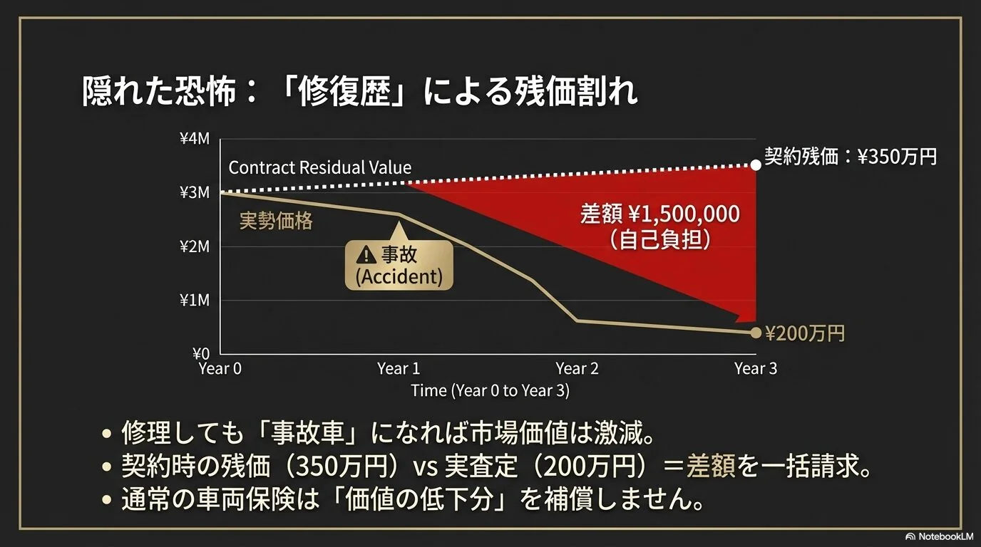 軽い事故でも査定額が激減する「修復歴」の定義