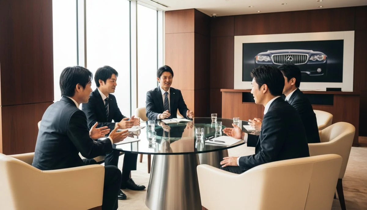 レクサスディーラーでの商談風景