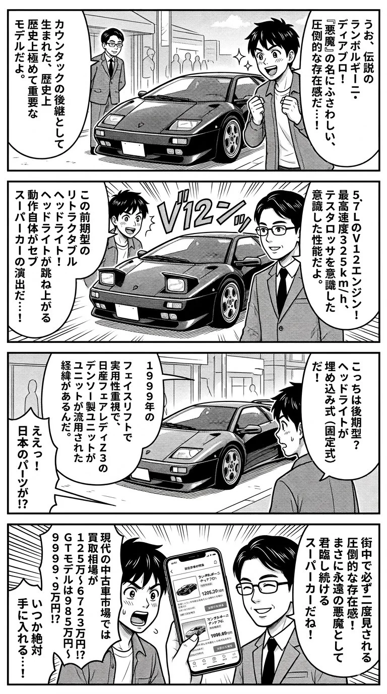 ランボルギーニ ディアブロとは?カウンタックの後継モデルとして誕生した悪魔