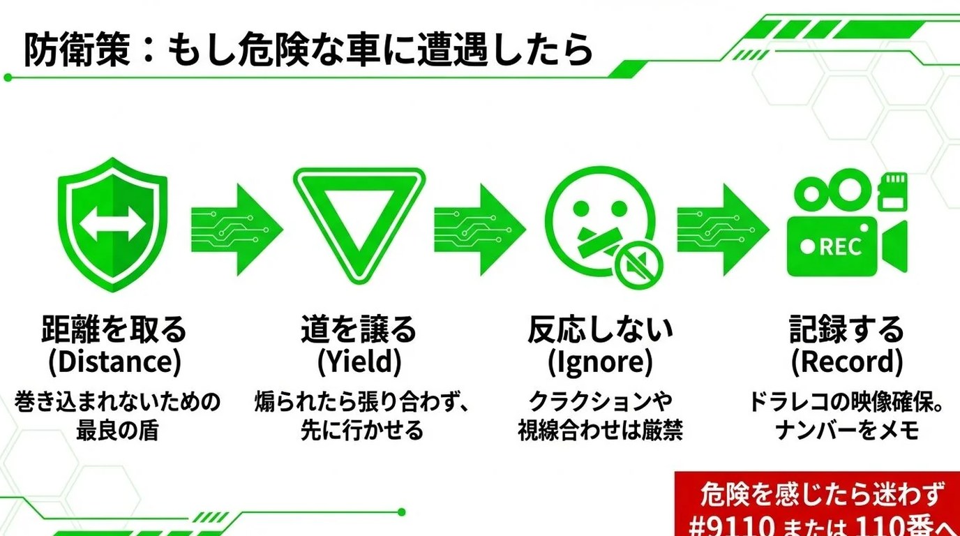 危険運転車に遭遇した時の対処法