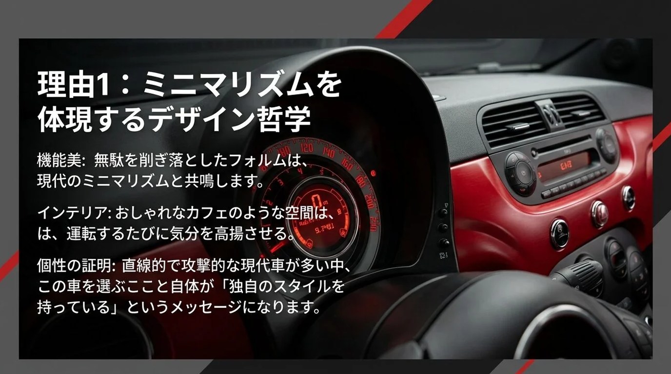 唯一無二のアイコニックなデザイン　フィアット500は女性だけの車じゃない！男性にも選ばれる6つの理由