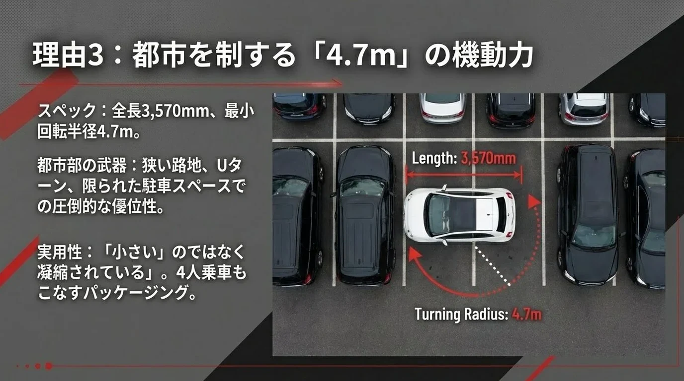 コンパクトで取り回しの良いサイズ感　フィアット500は女性だけの車じゃない！男性にも選ばれる6つの理由