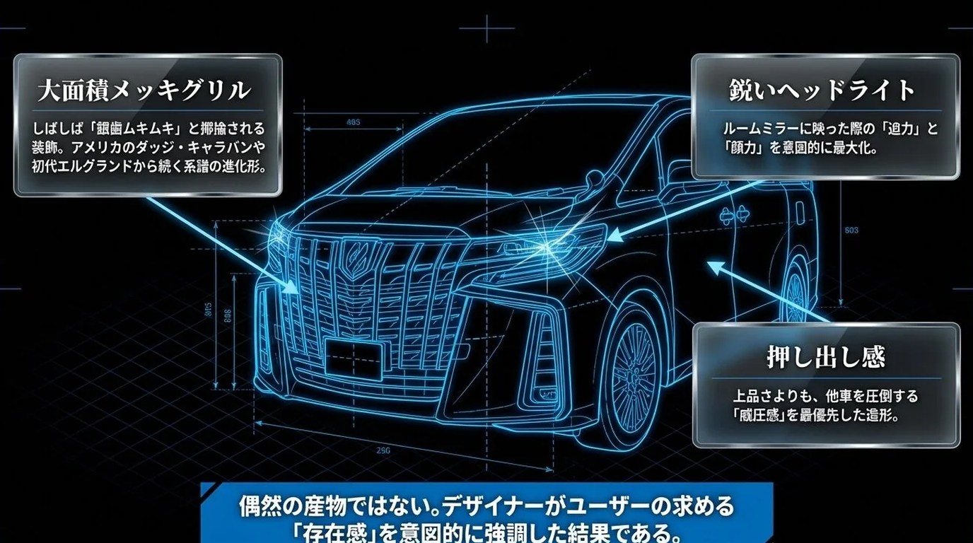 アルファードが下品と言われる理由を徹底解説!デザインの真実とは|高級品の完全ガイド 5 フロントデザインの「押し出し感」が生む賛否
