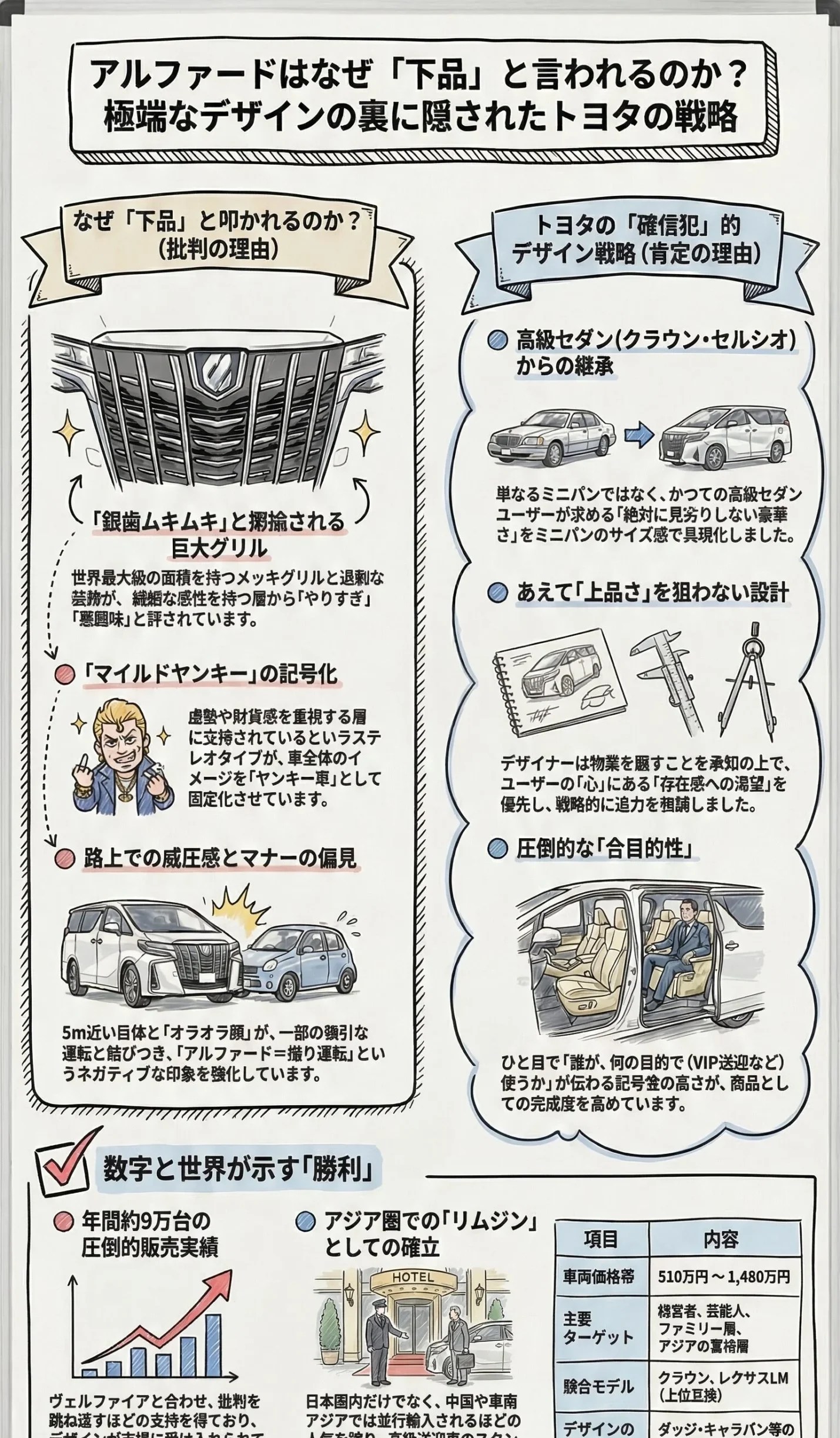 アルファードが下品と言われる理由を徹底解説!デザインの真実とは|高級品の完全ガイド 3 アルファードが下品と言われる理由を徹底解説!デザインの真実とは