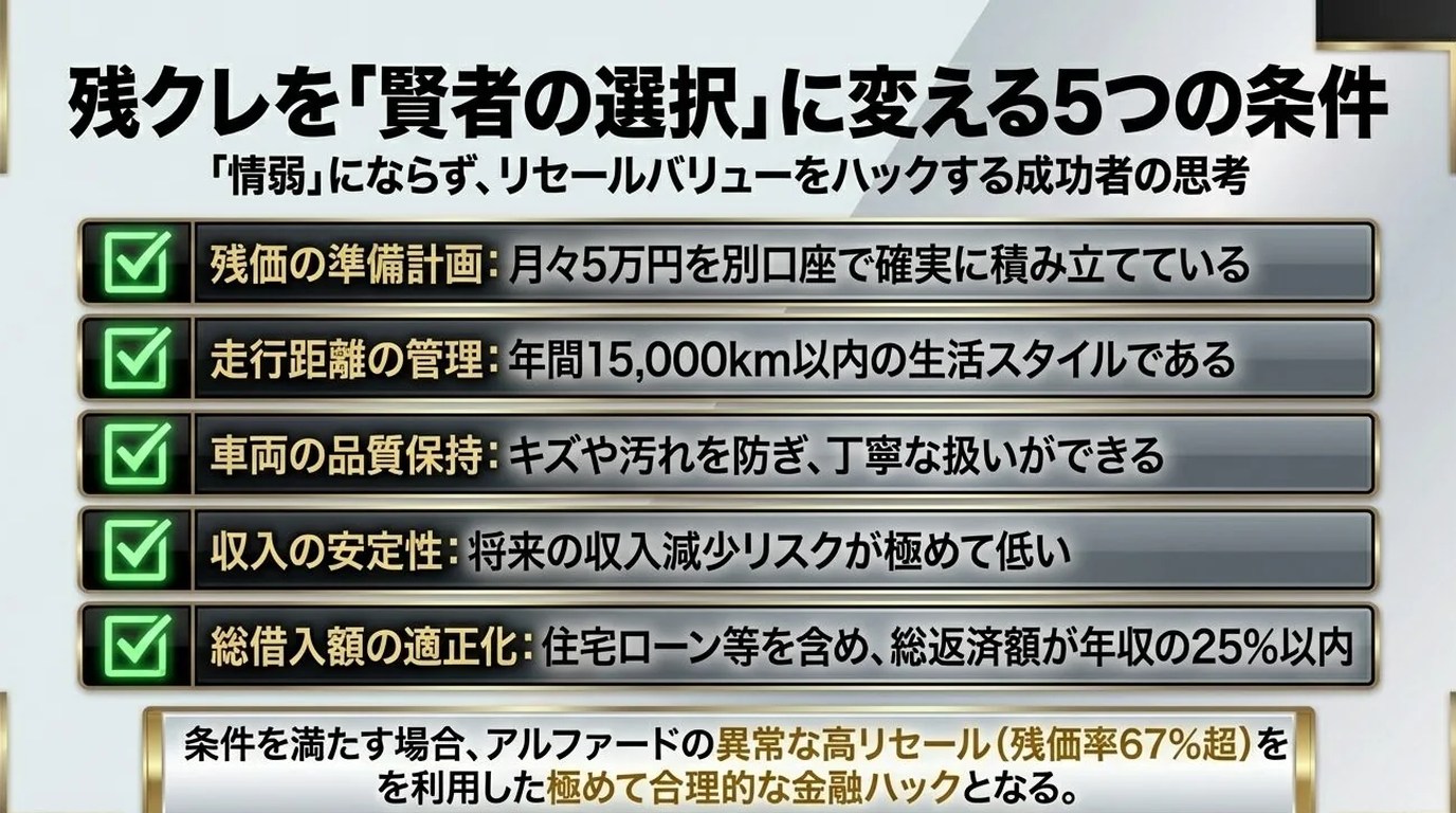 賢い残クレ活用法｜落とし穴を避けるための5条件