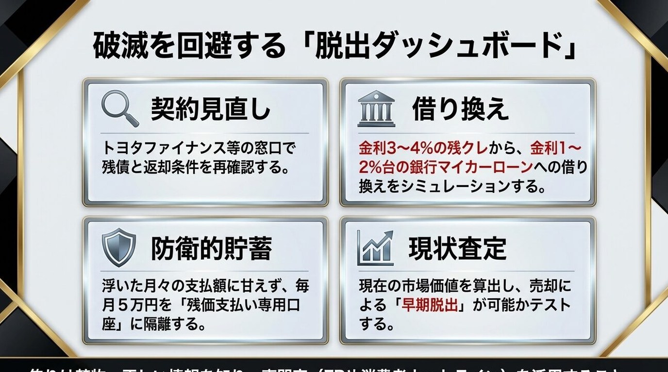 残クレから抜け出すための対策｜契約条件の再確認と見直し