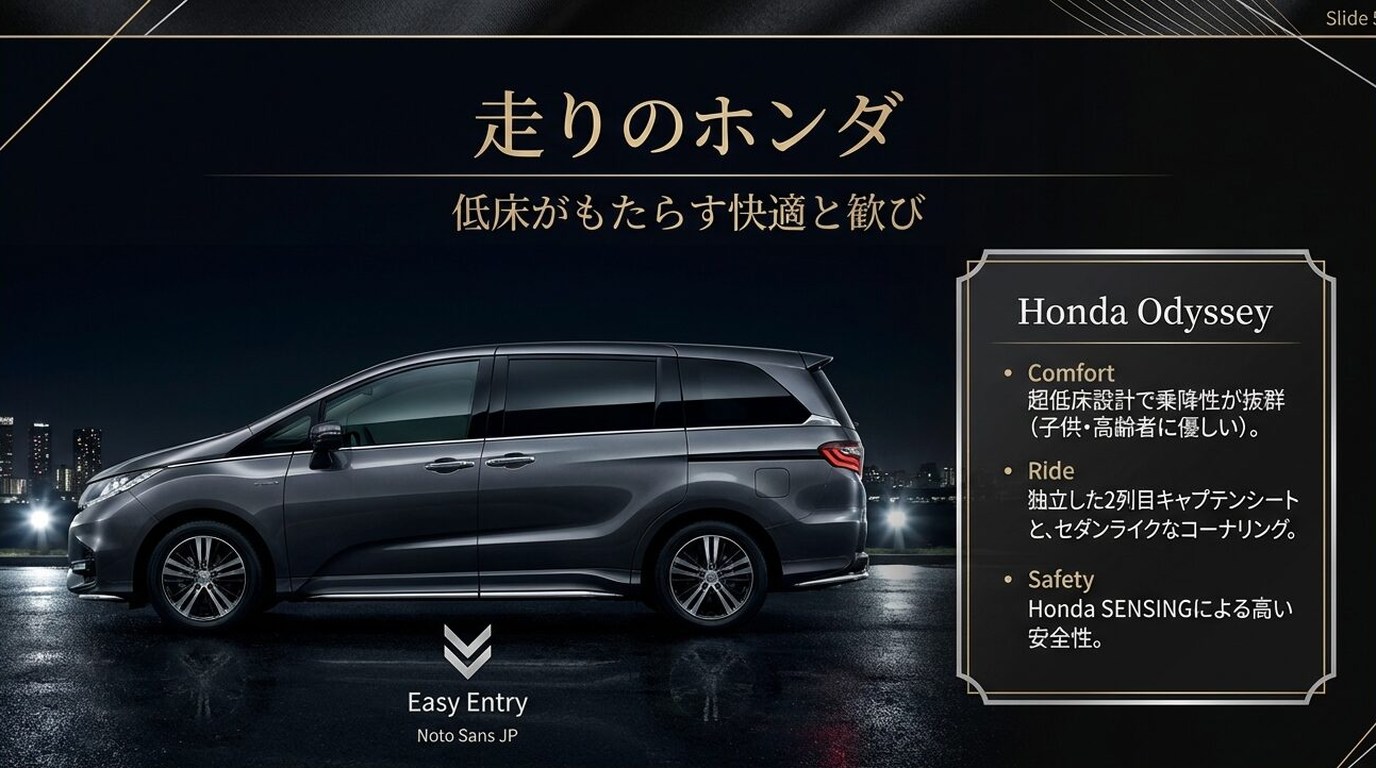 アルファードみたいな車を探すなら|高級ミニバン比較6選と後悔しない選び方 17 ホンダ オデッセイ:低床設計の快適性